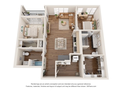a 3 bedroom floor plan of a 2100 sqft apartment